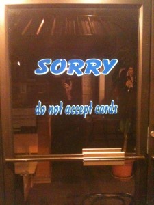 "SORRY" sign